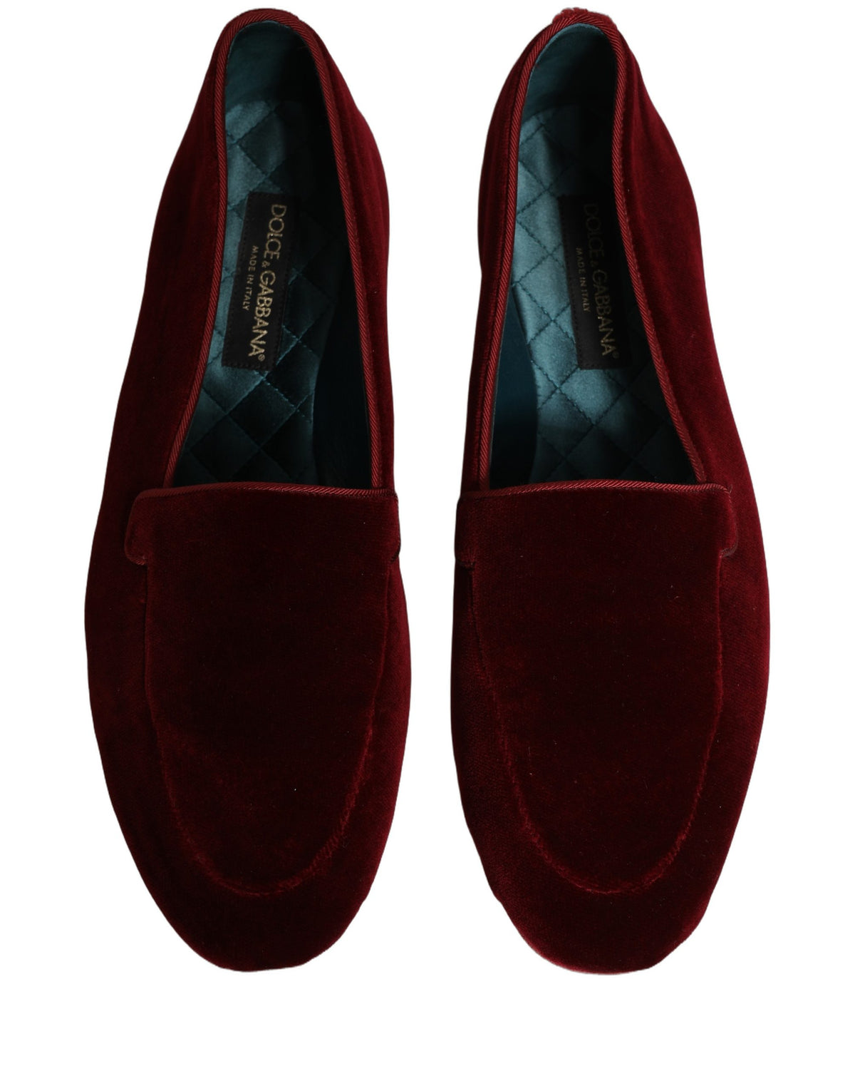 Dolce & Gabbana Maroon Velvet Slip-On Loafers for Men