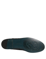 Dolce & Gabbana Silver Jacquard Leather Slip-On Loafers