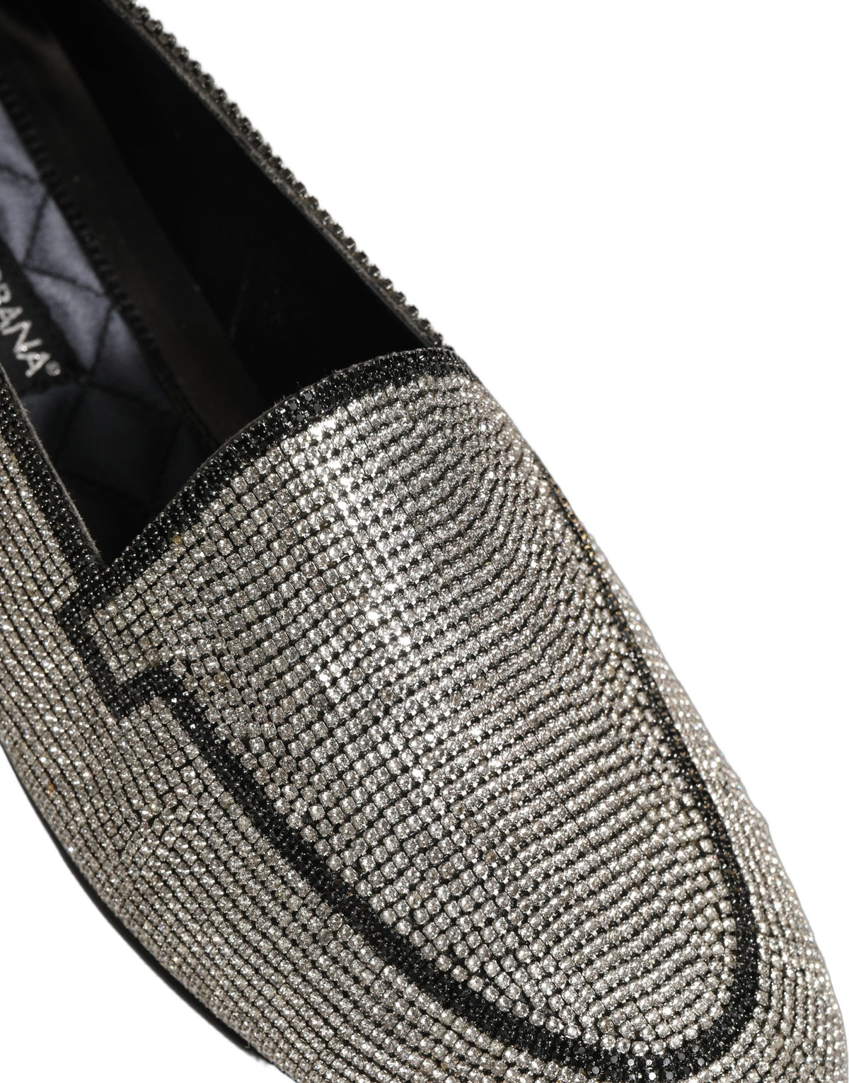 Dolce & Gabbana Silver Crystal Embellished Loafers for Men