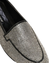 Dolce & Gabbana Silver Crystal Embellished Loafers for Men
