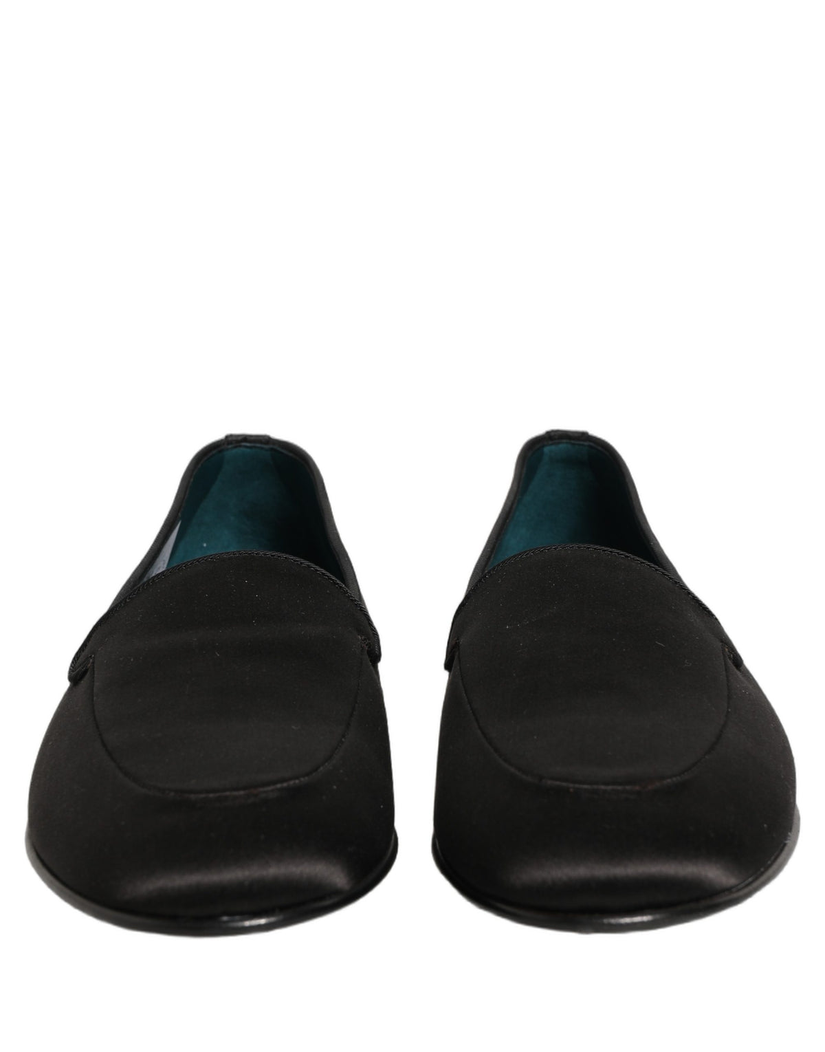 Dolce & Gabbana Black Satin Logo Slip-On Loafers for Men
