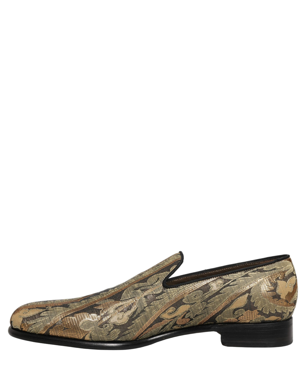 Dolce & Gabbana Gold Brocade Slip-On Dress Loafers for Men