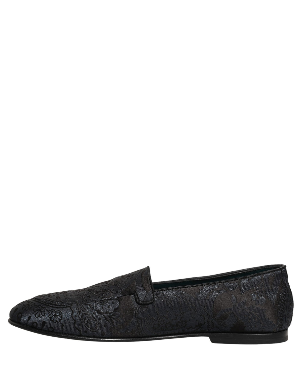 Dolce & Gabbana Blue Jacquard Leather Slip-On Loafers