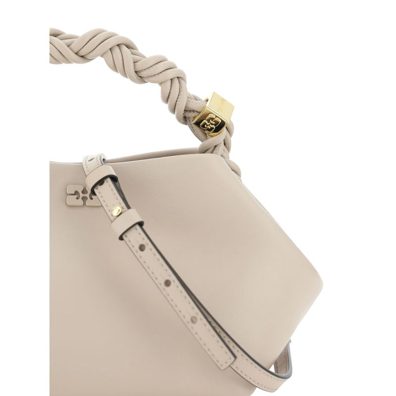 Ganni White Calf Leather Bos Taurus Handbag - Élégante et Durable