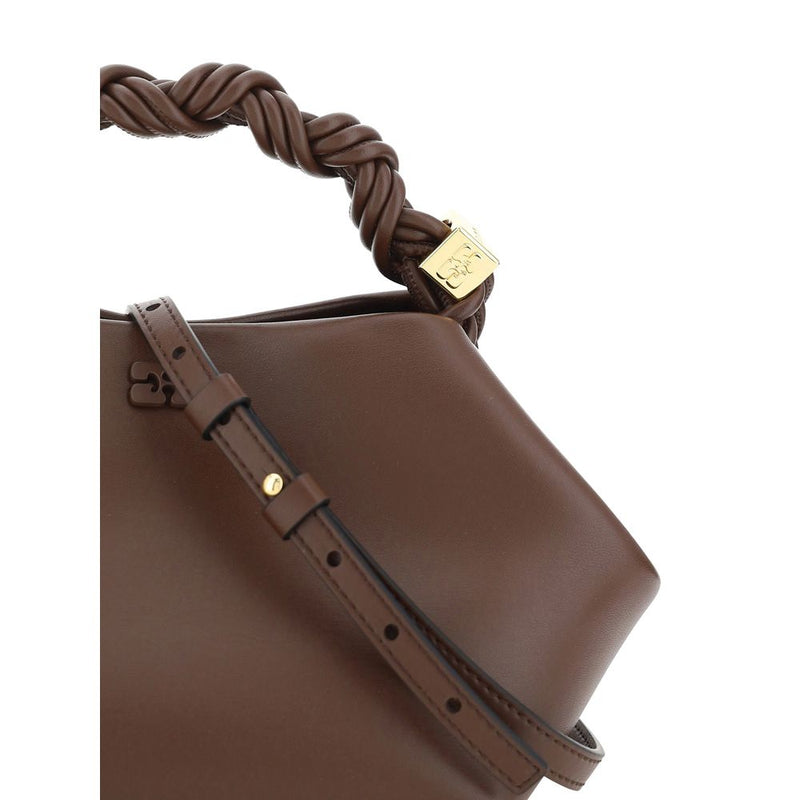 Ganni Brown Recycled Leather Mini Bou Handbag