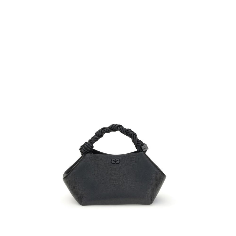 Ganni Black Recycled Polyester Handbag - Bou Small Grained