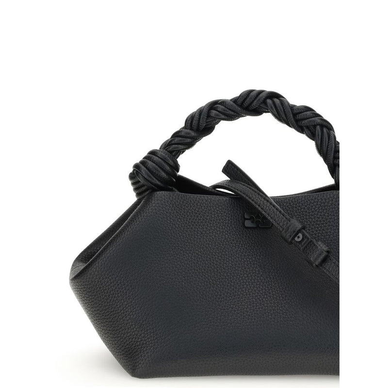 Ganni Black Recycled Polyester Handbag - Bou Small Grained