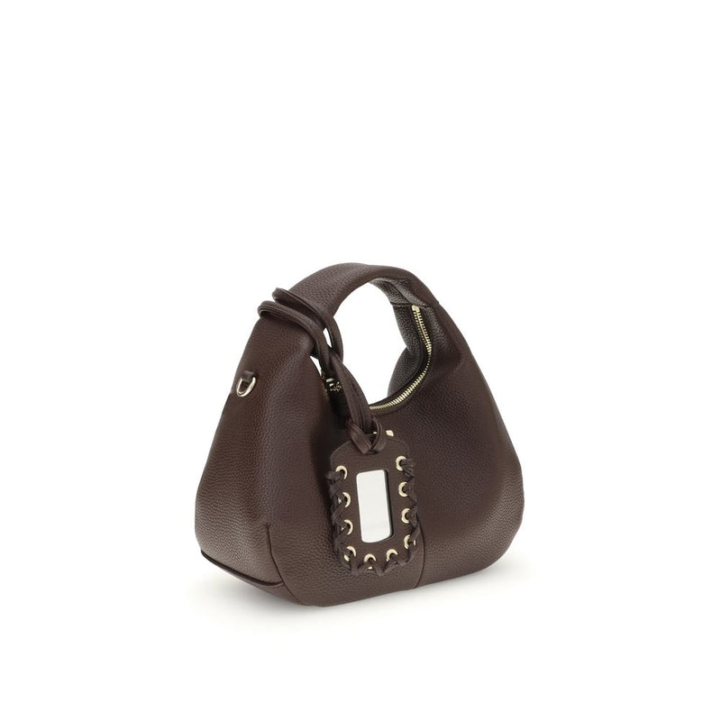 Ganni Brown Recycled Polyester Hobo Mini Handbag