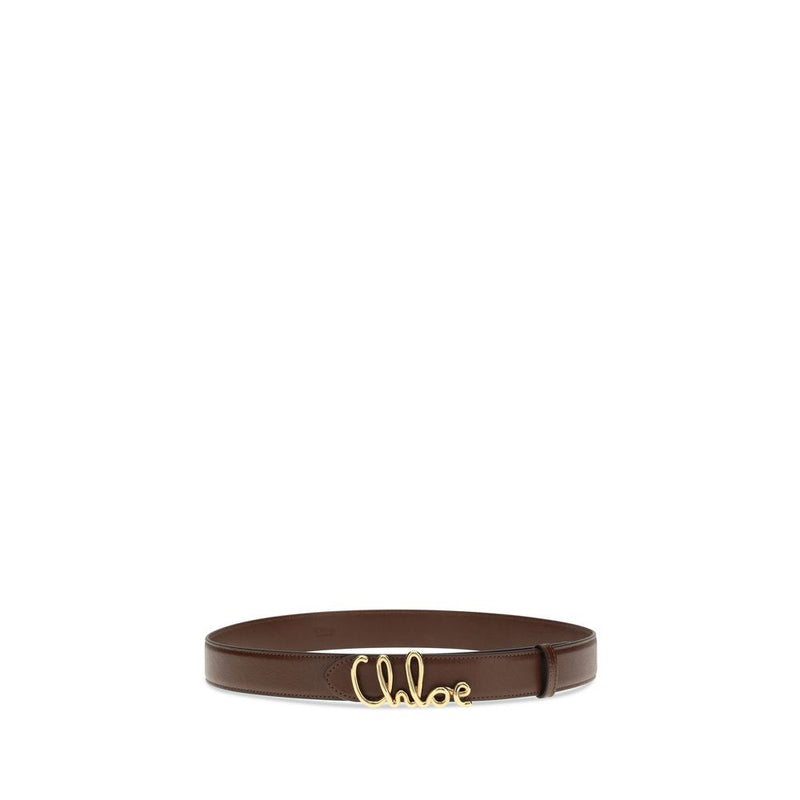 Ceinture Chloé en cuir de veau marron, modèle classique