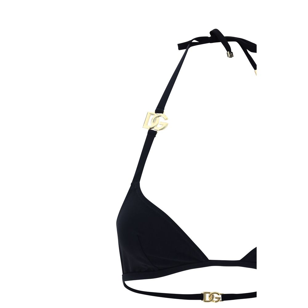 Dolce & Gabbana Black Nylon Bikini - Triangle Top & Brazilian Bottom