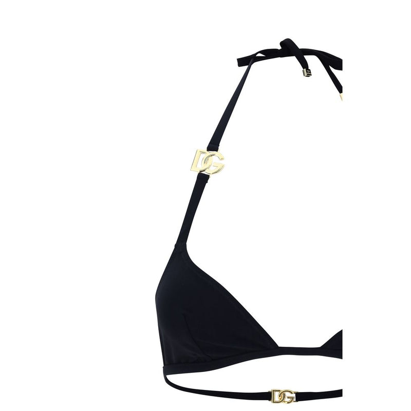 Dolce & Gabbana Black Nylon Bikini - Triangle Top & Brazilian Bottom