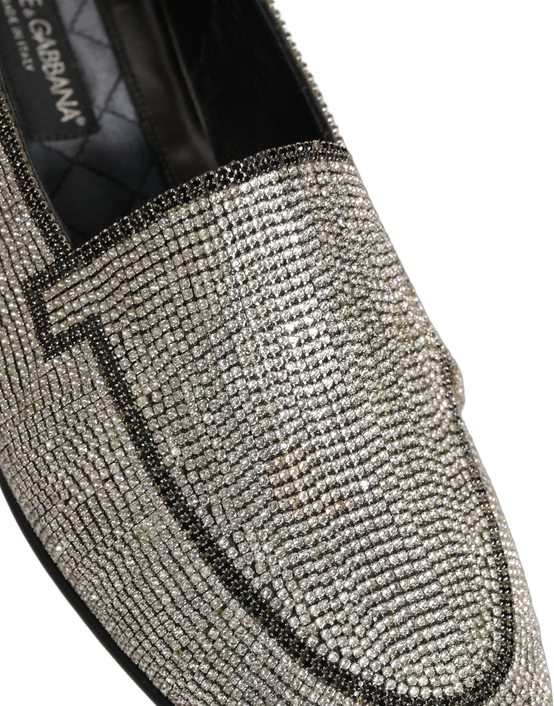 Mocassins pour Hommes Dolce & Gabbana en Argent Ornés de Cristaux