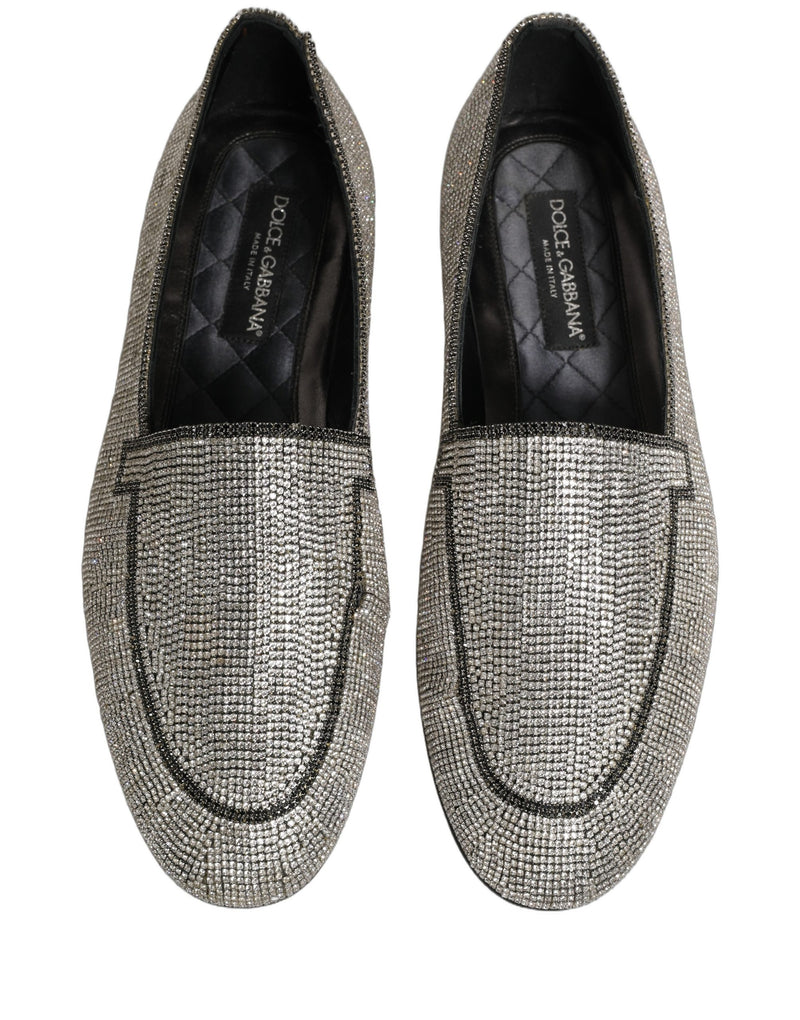 Mocassins pour Hommes Dolce & Gabbana en Argent Ornés de Cristaux
