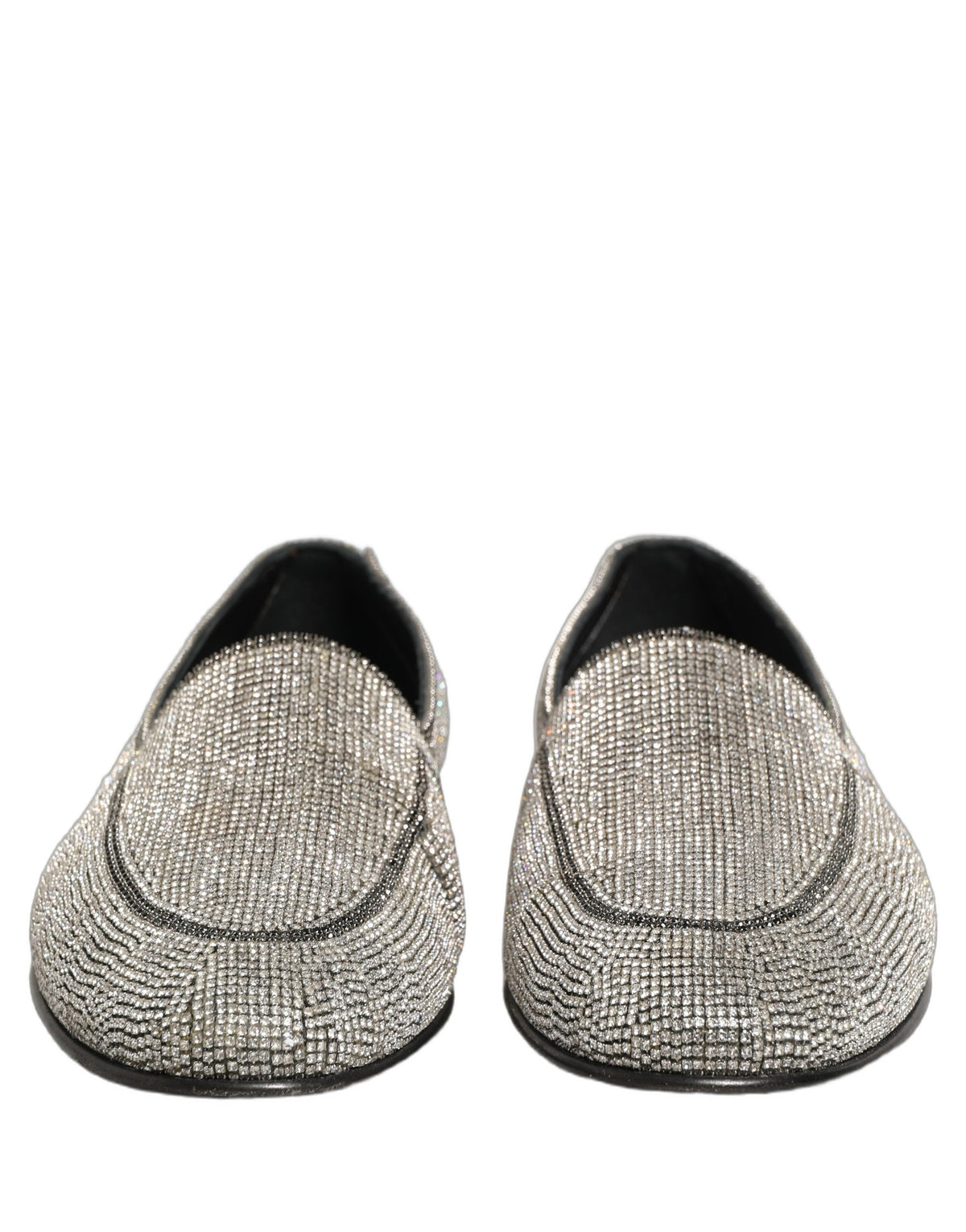Mocassins pour Hommes Dolce & Gabbana en Argent Ornés de Cristaux