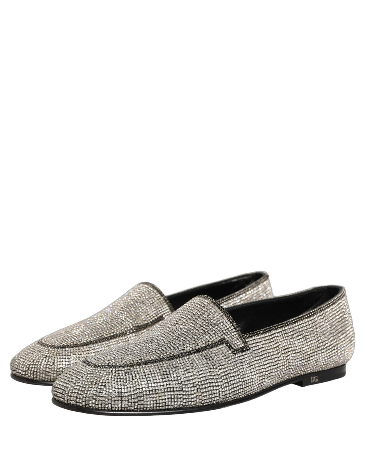 Mocassins pour Hommes Dolce & Gabbana en Argent Ornés de Cristaux