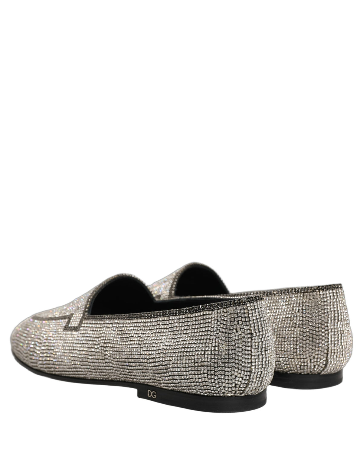 Mocassins pour Hommes Dolce & Gabbana en Argent Ornés de Cristaux