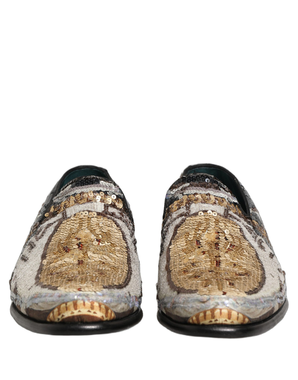 Dolce & Gabbana Multicolor Embroidered Sequin Loafers