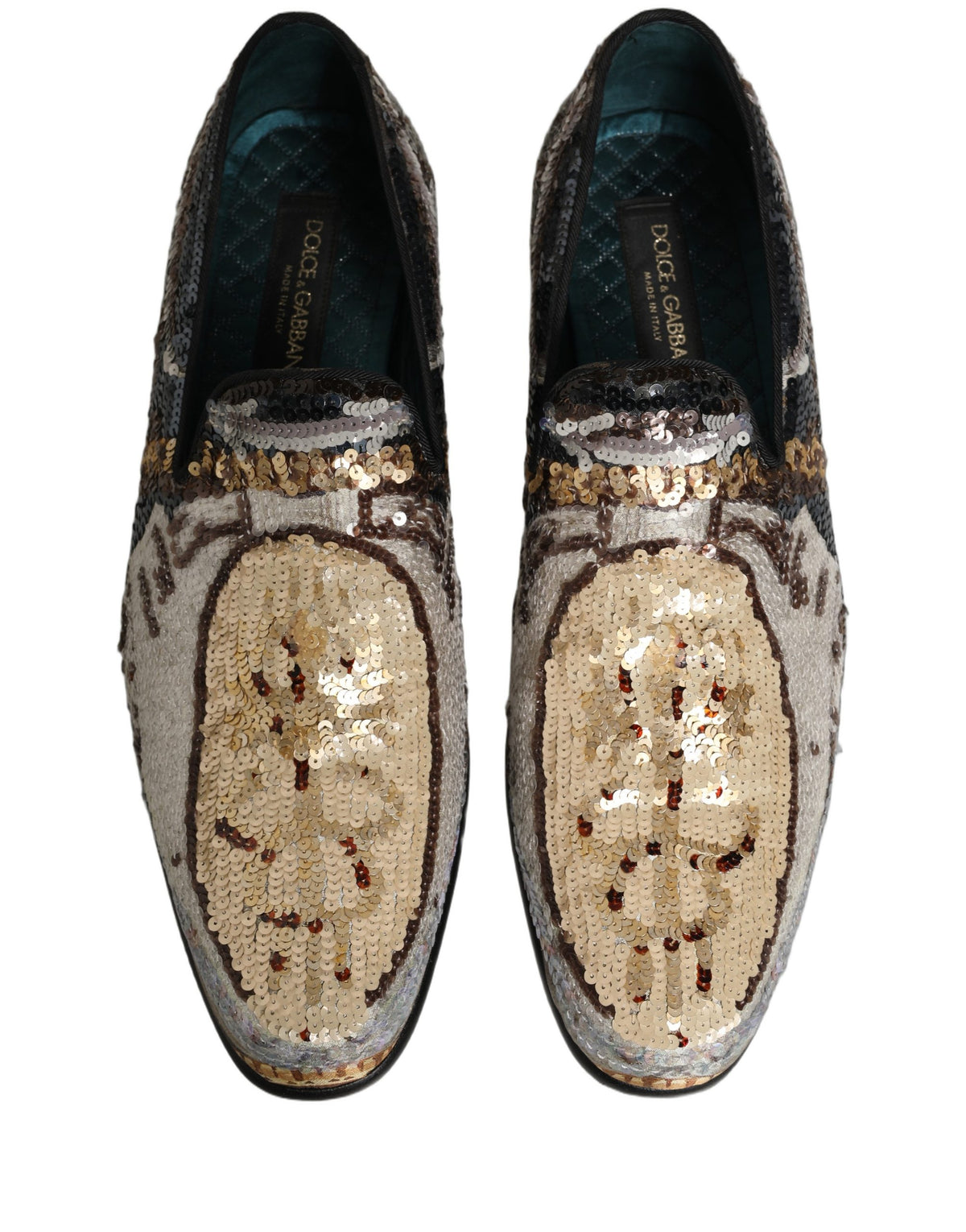Dolce & Gabbana Multicolor Embroidered Sequin Loafers