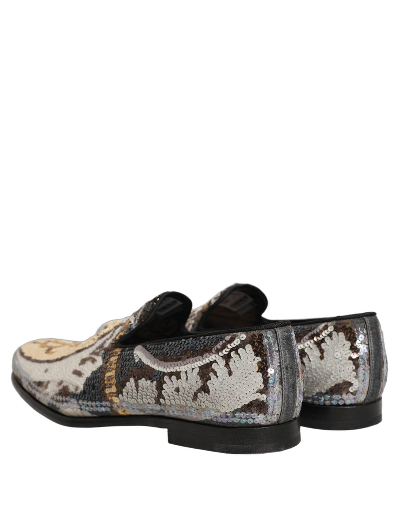 Dolce & Gabbana Multicolor Embroidered Sequin Loafers