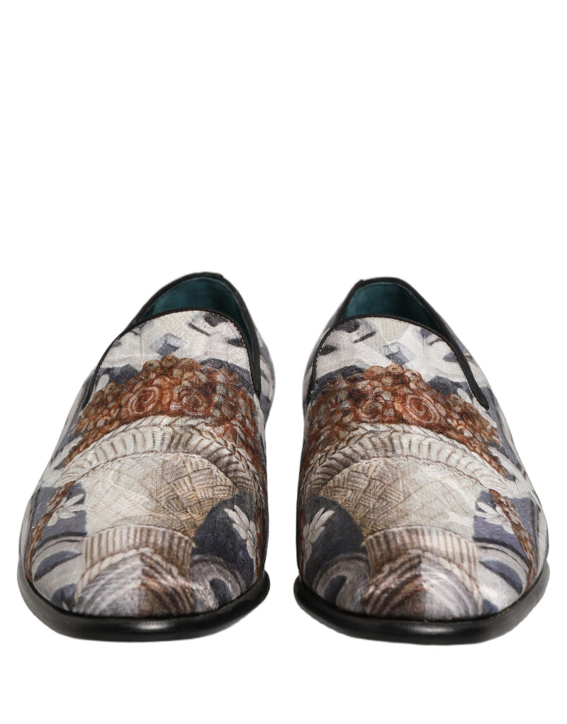 Dolce & Gabbana Multicolor Floral Tapestry Embroidery Loafers
