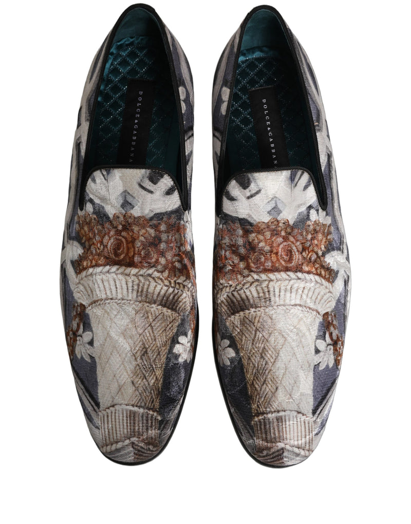 Dolce & Gabbana Multicolor Floral Tapestry Embroidery Loafers