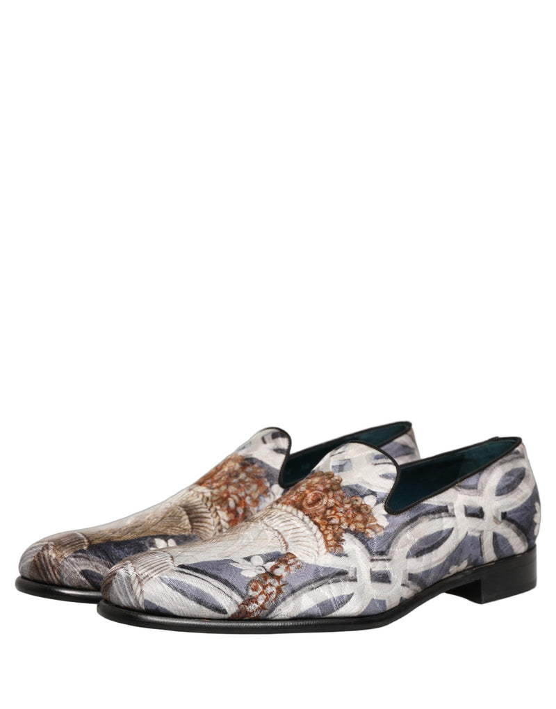 Dolce & Gabbana Multicolor Floral Tapestry Embroidery Loafers