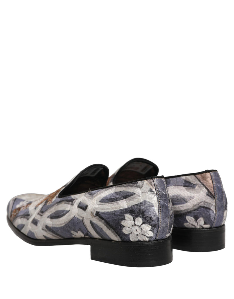 Dolce & Gabbana Multicolor Floral Tapestry Embroidery Loafers