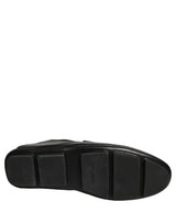 Dolce & Gabbana Black Deerskin Leather Driver Loafers