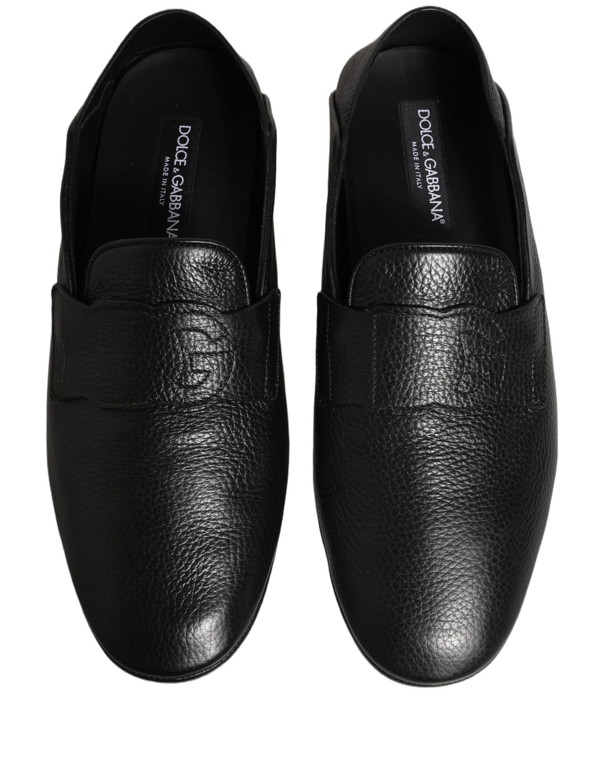 Dolce & Gabbana Black Deerskin Leather Driver Loafers
