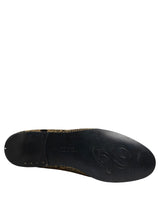 Dolce & Gabbana Gold Jacquard Leather Slip-On Loafers