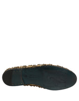 Dolce & Gabbana Gold Sequin Embellished Dress Loafers