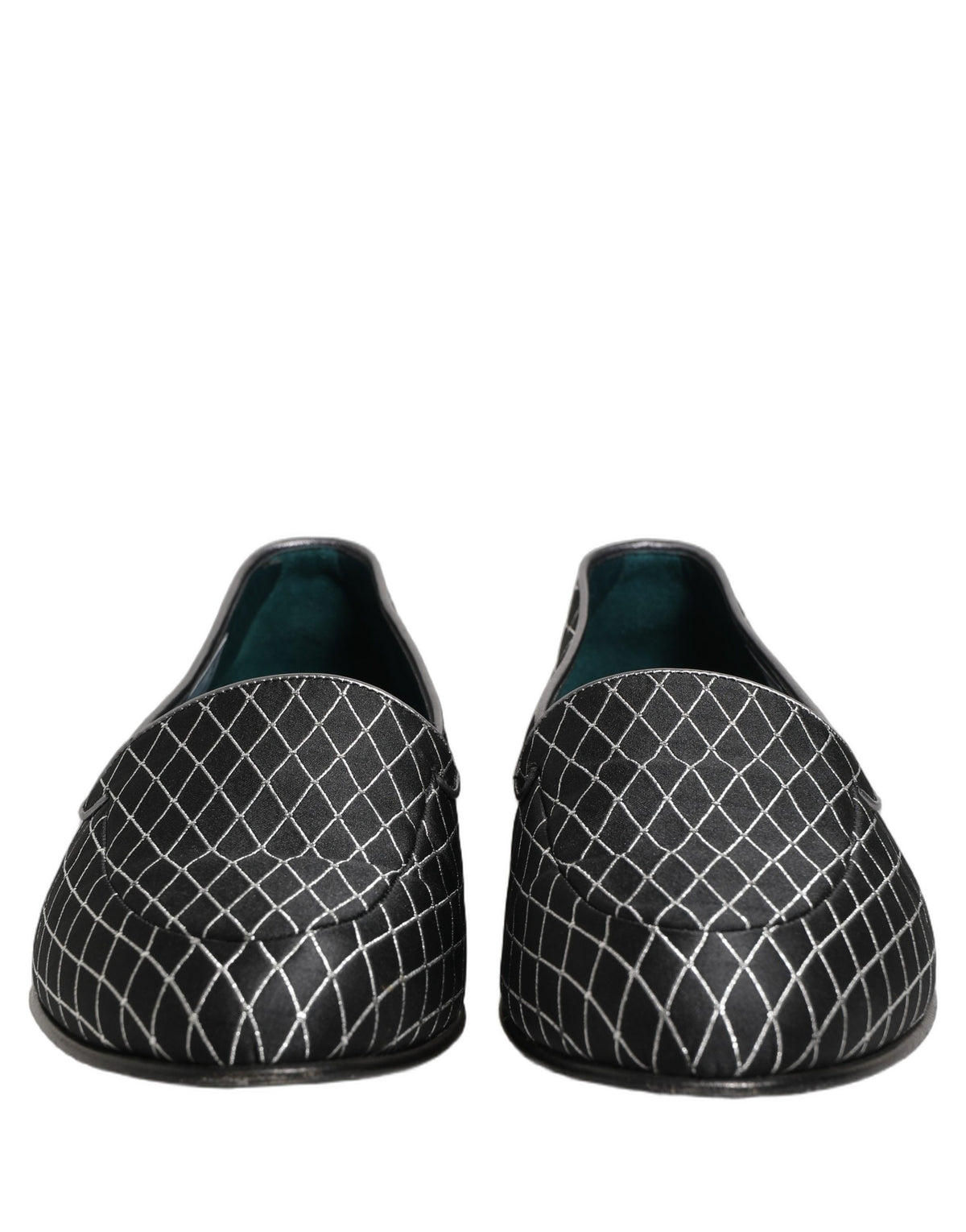 Dolce & Gabbana Black Velvet Diamond Stitched Loafers