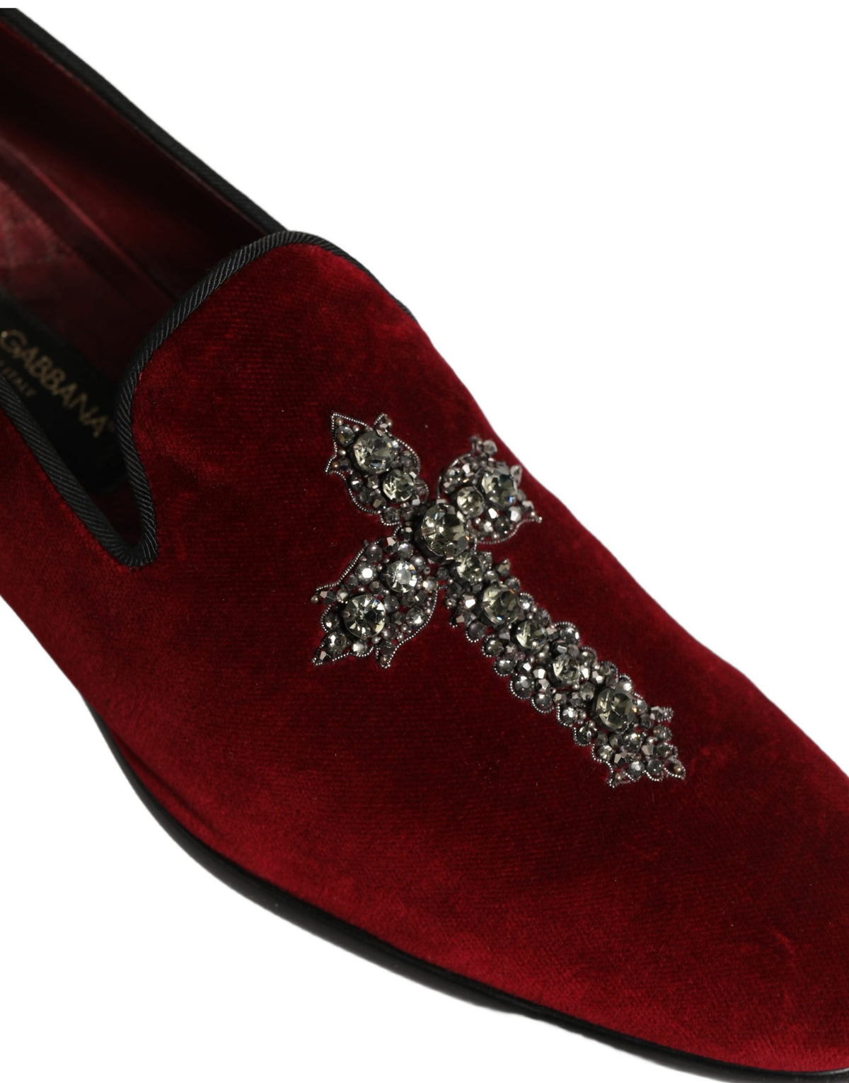 Dolce & Gabbana Maroon Suede Cross Slip On Dress Loafers