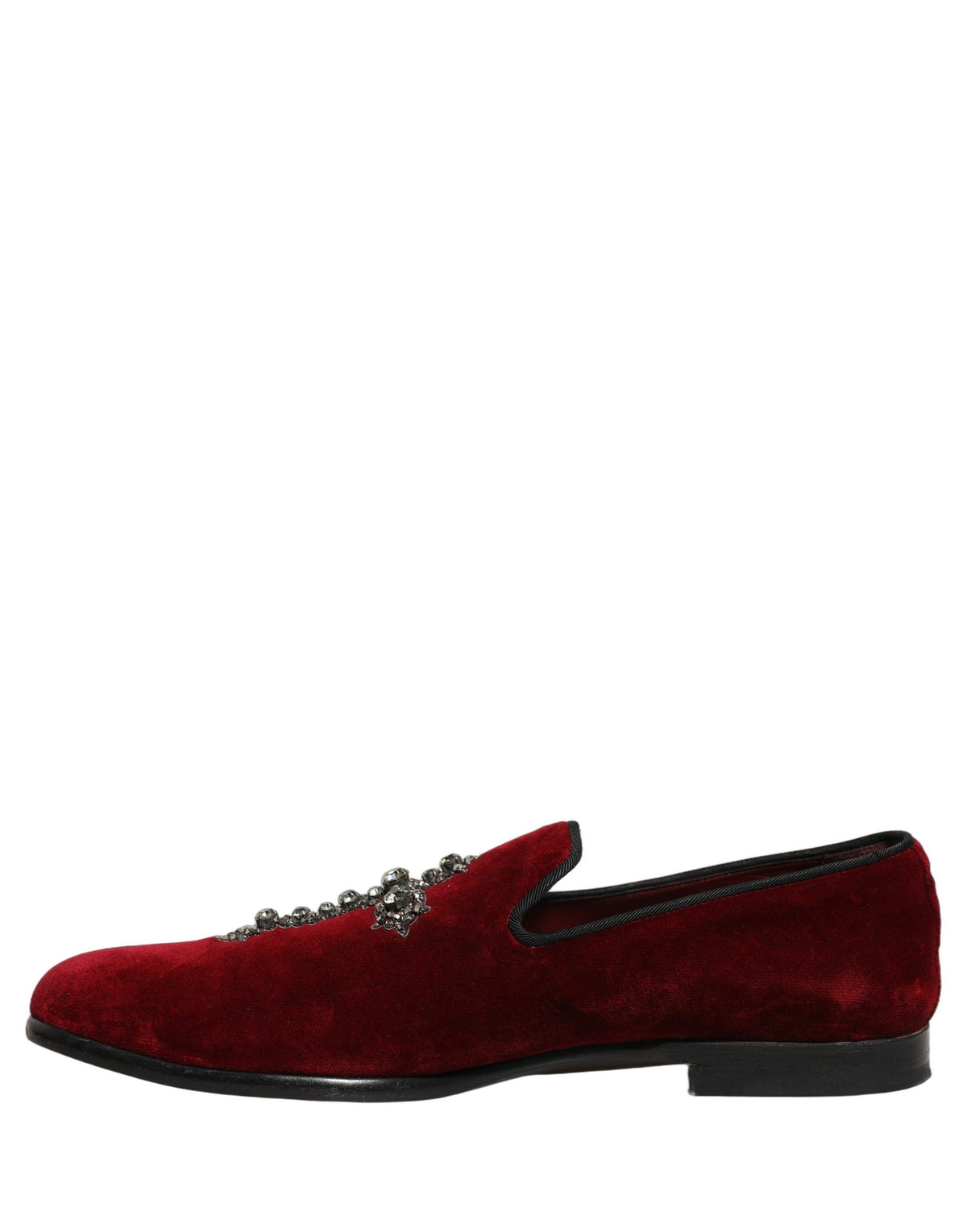Dolce & Gabbana Maroon Suede Cross Slip On Dress Loafers