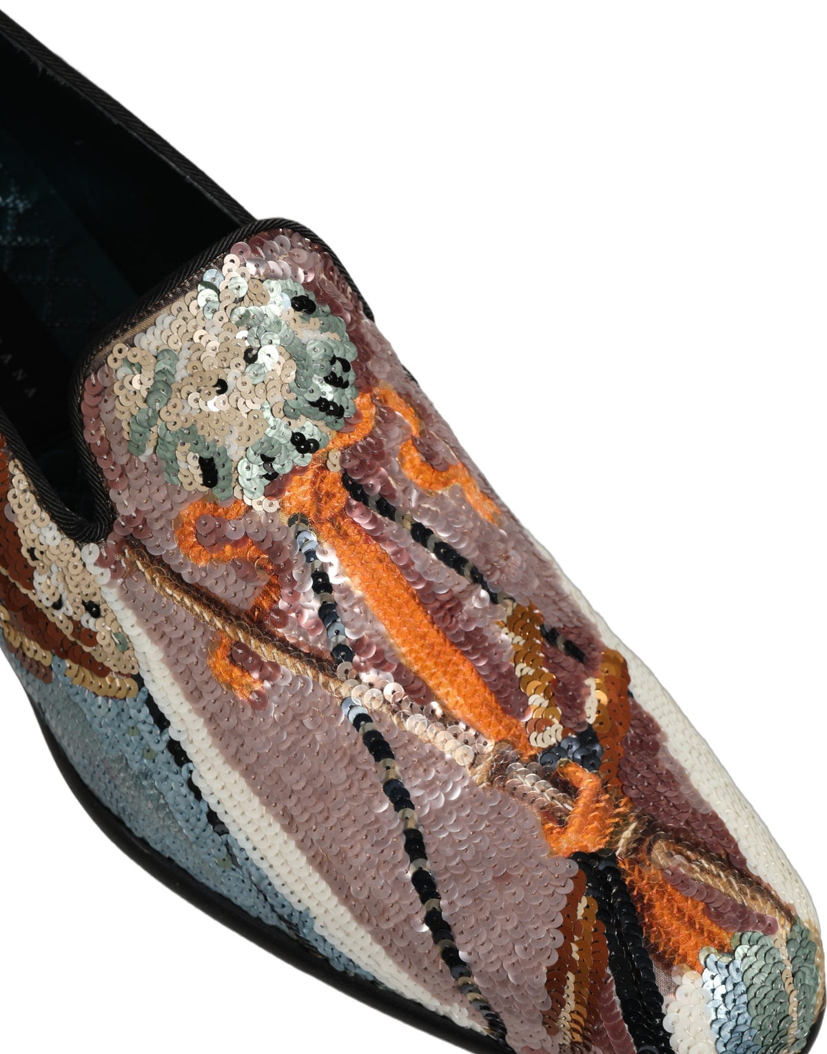 Dolce & Gabbana Multicolor Embroidered Sequin Loafers