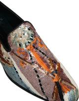 Dolce & Gabbana Multicolor Embroidered Sequin Loafers