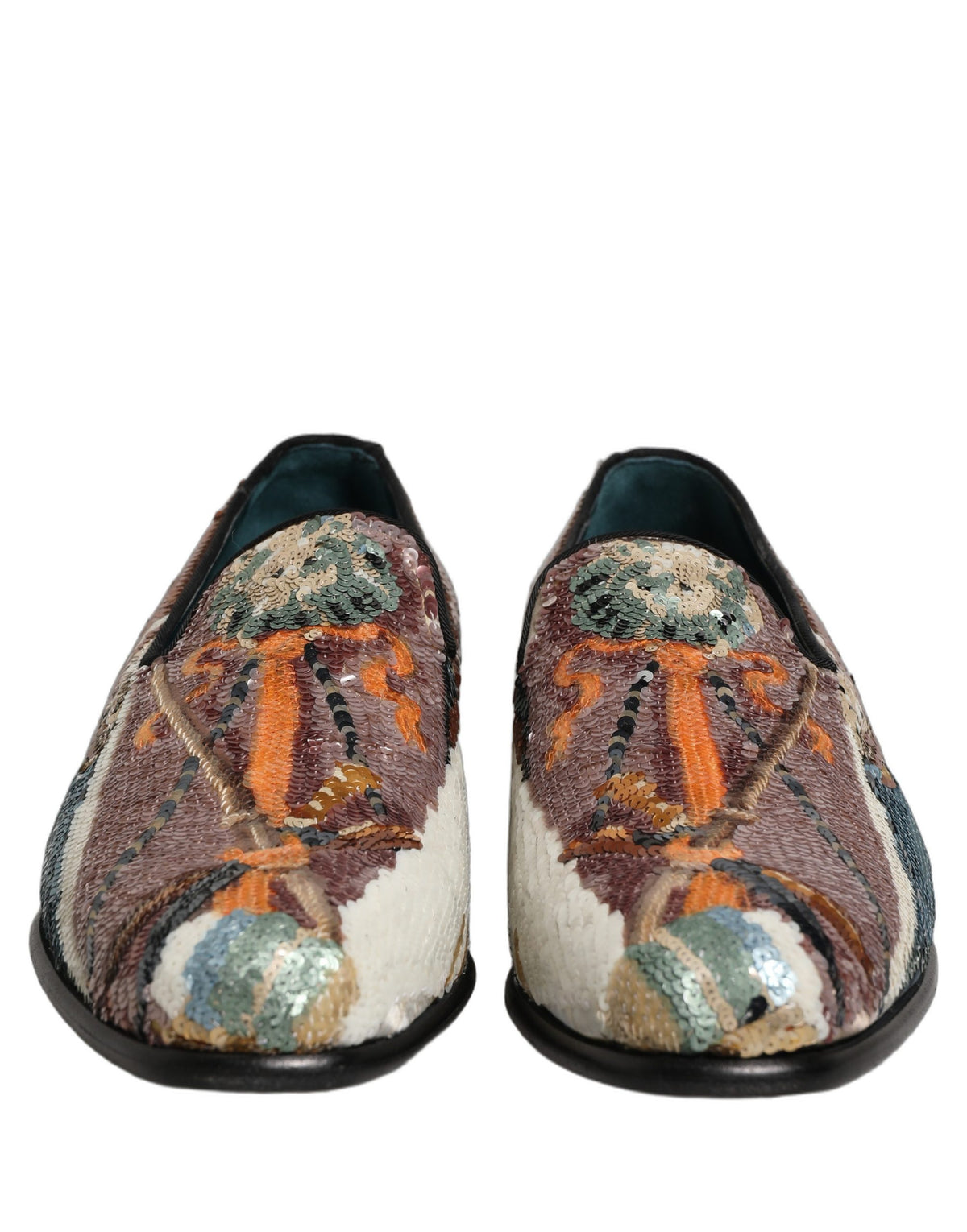 Dolce & Gabbana Multicolor Embroidered Sequin Loafers