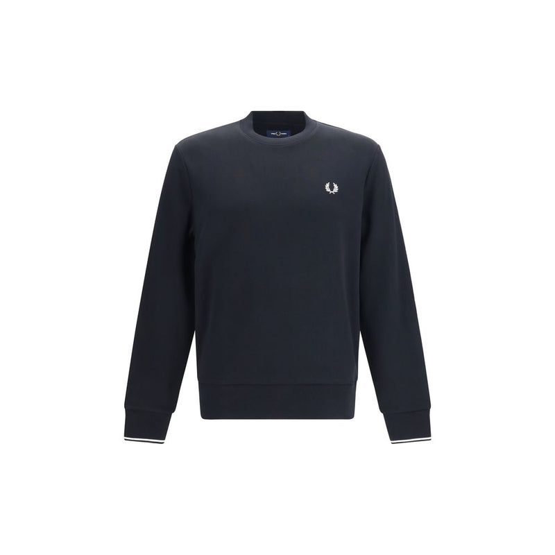 Fred Perry Black Cotton Sweatshirt - Iconic Crewneck Design