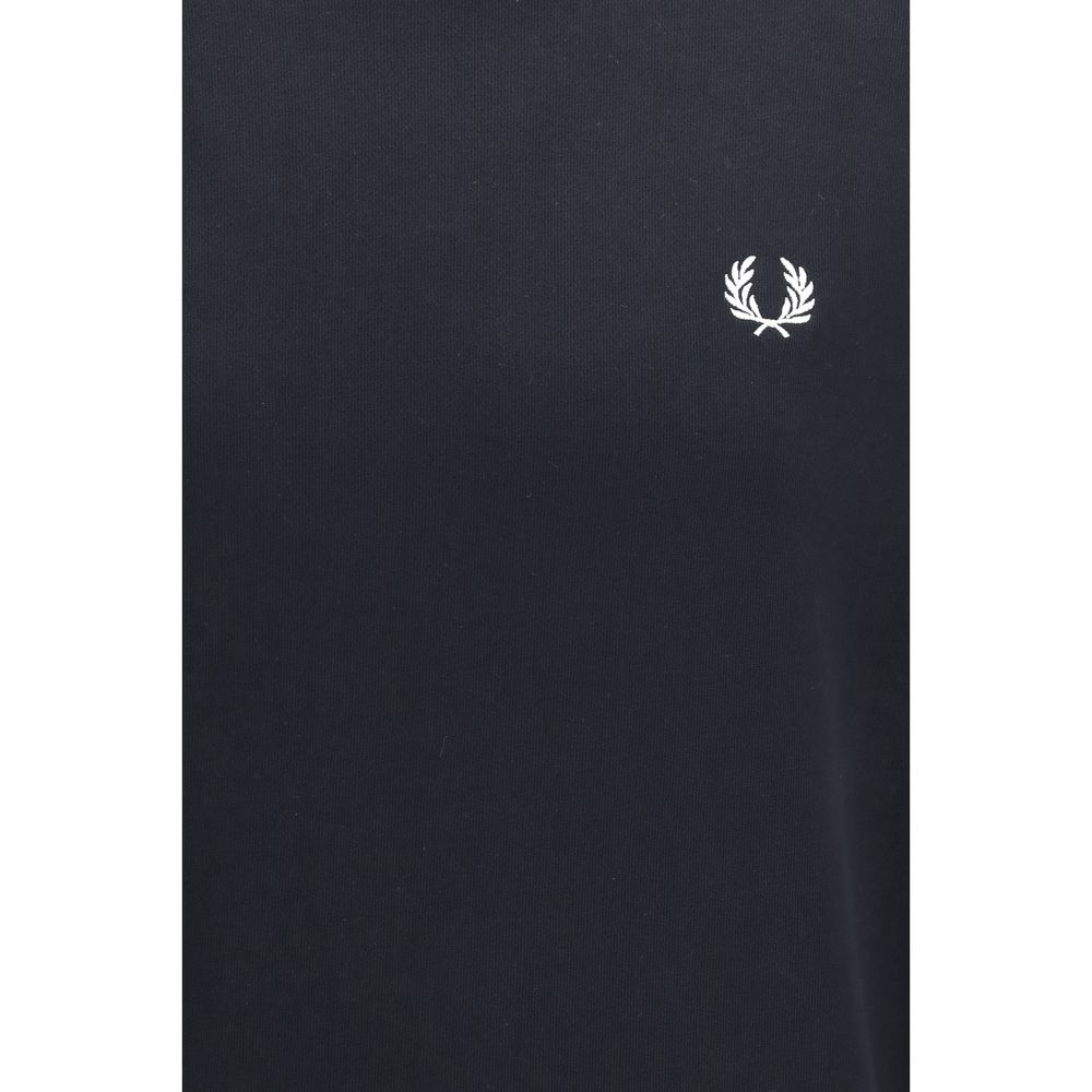 Fred Perry Black Cotton Sweatshirt - Iconic Crewneck Design