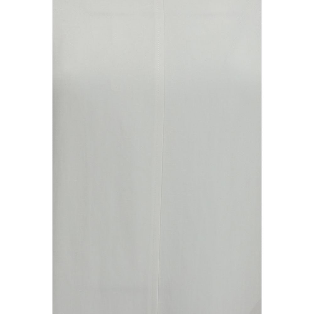 Brunello Cucinelli White Viscose Midi Casual Dress