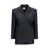 Khaite Black Wool Oves Aries Full-Length Jacket