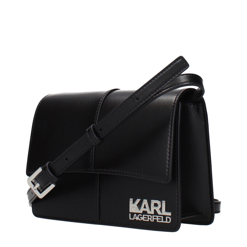 Sac bandoulière en polyéthylène noir Karl Lagerfeld
