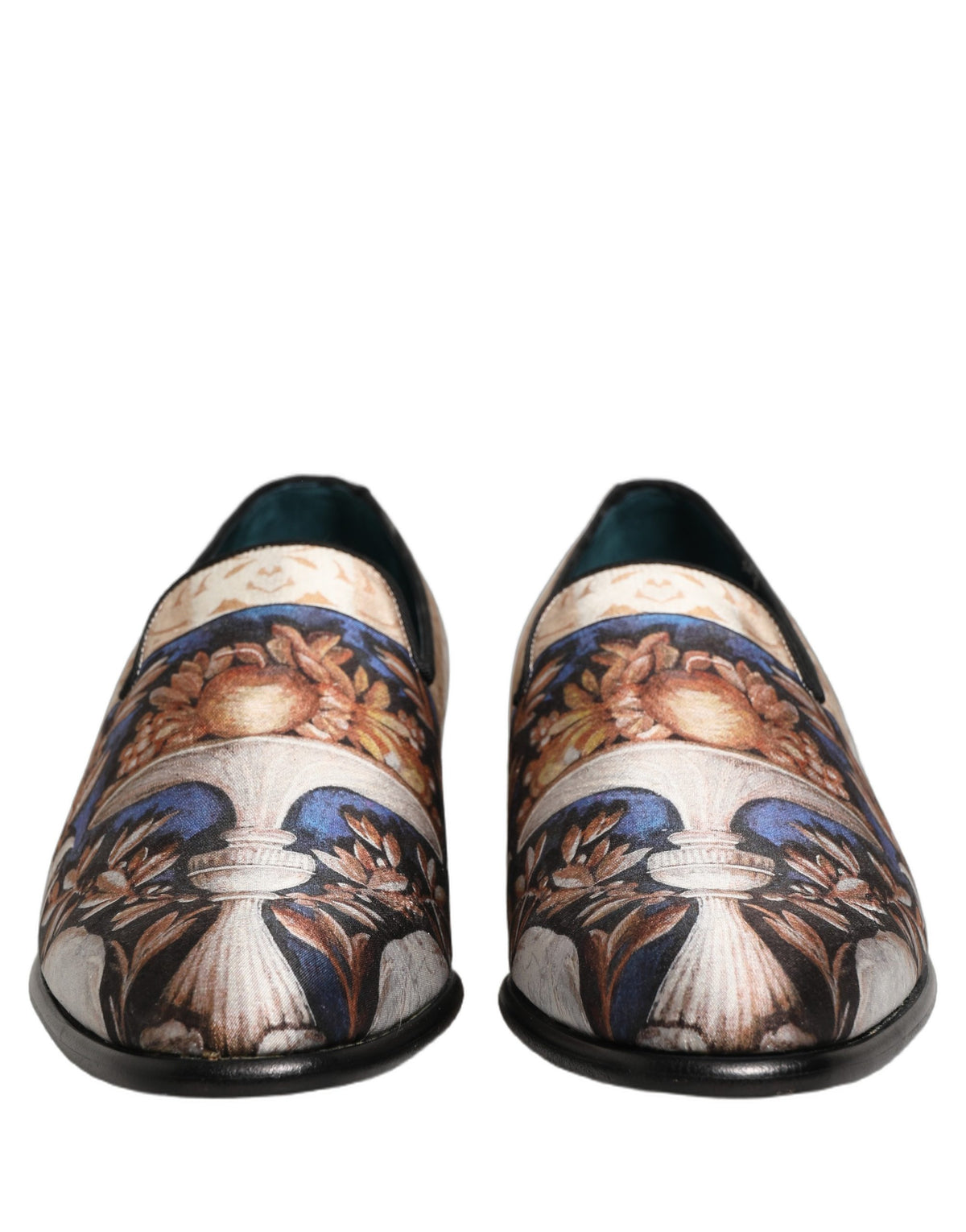 Dolce & Gabbana Multicolor Fruit Print Velvet Loafers