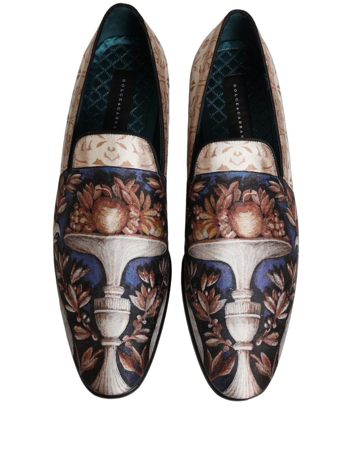 Dolce & Gabbana Multicolor Fruit Print Velvet Loafers