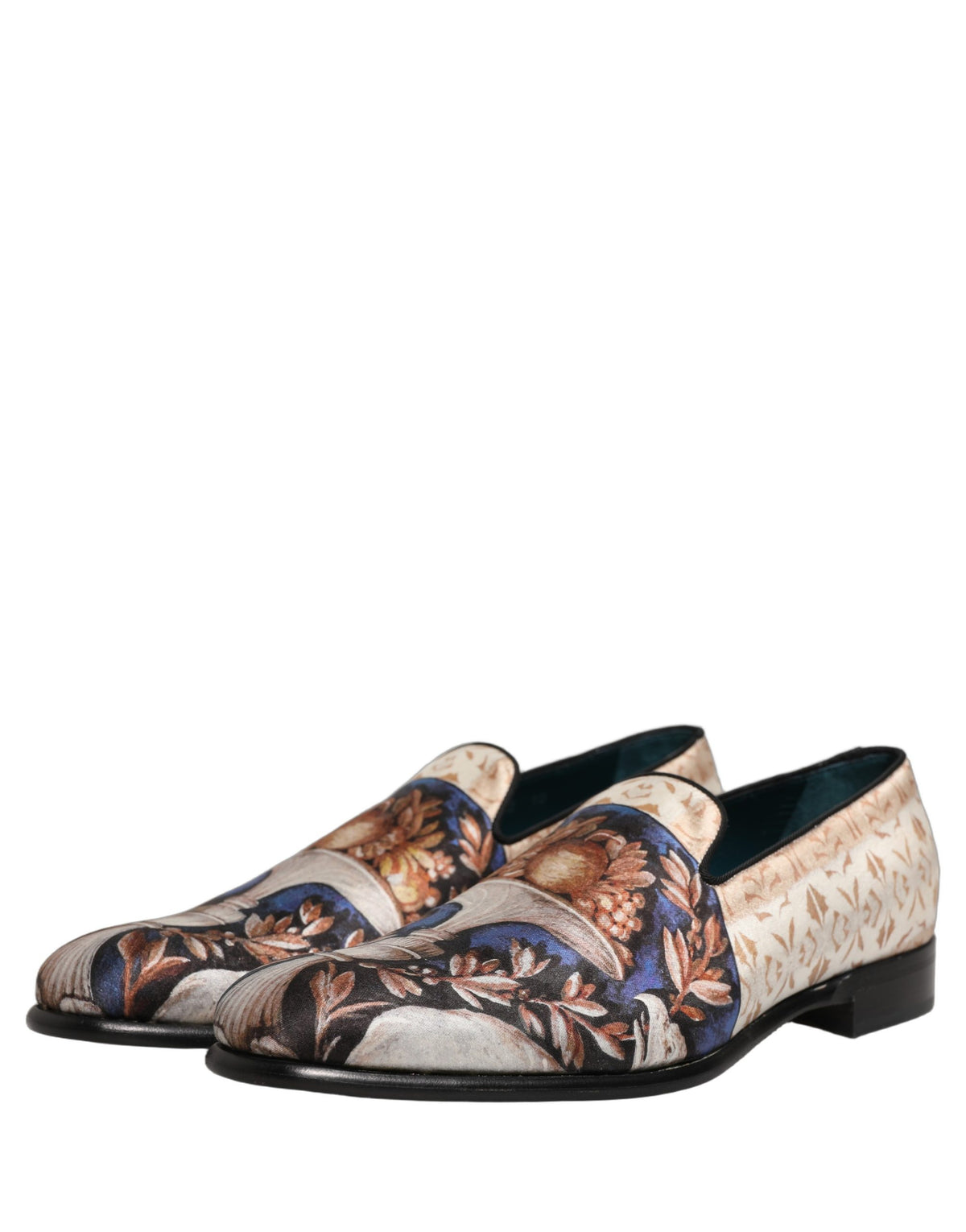 Dolce & Gabbana Multicolor Fruit Print Velvet Loafers