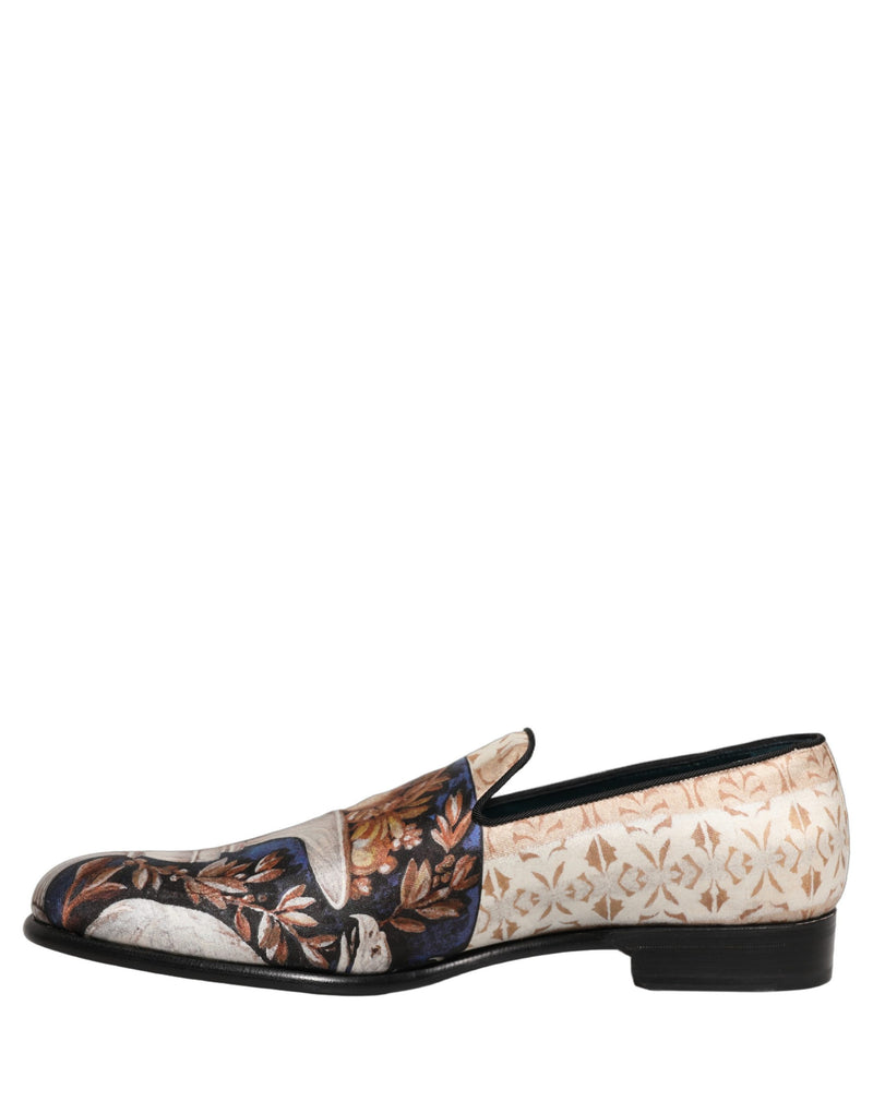 Dolce & Gabbana Multicolor Fruit Print Velvet Loafers