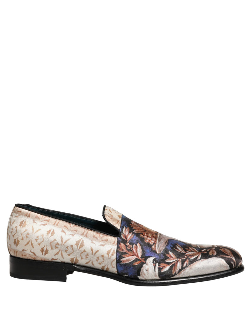 Dolce & Gabbana Multicolor Fruit Print Velvet Loafers