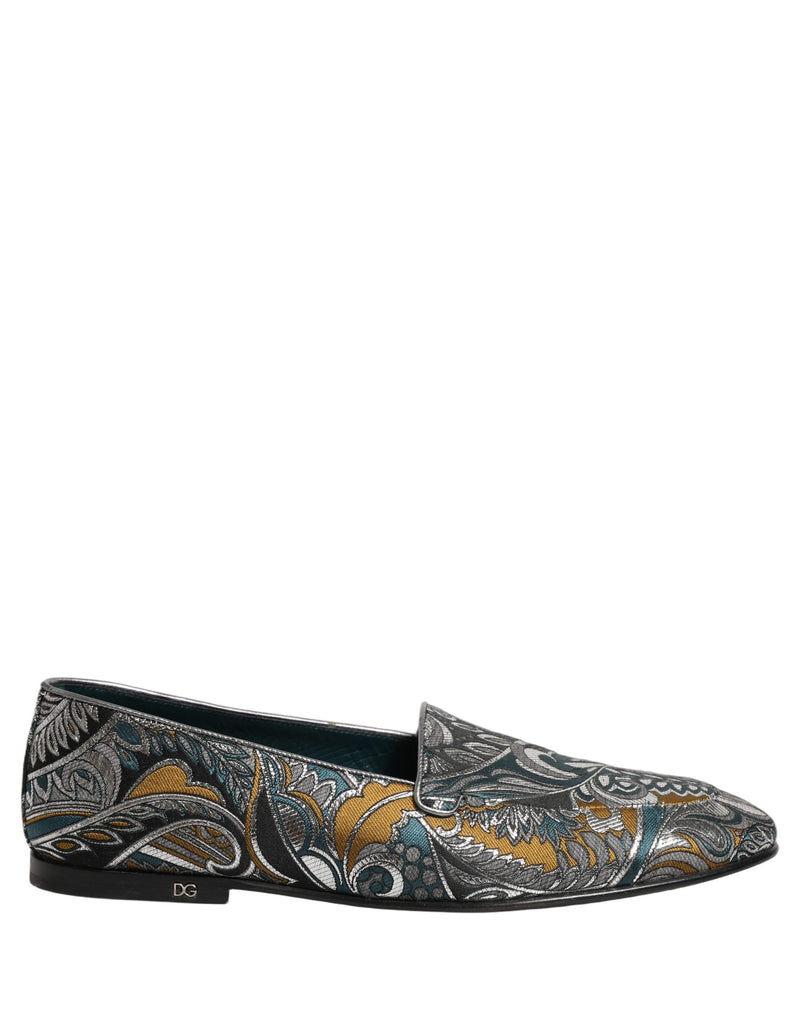 Dolce & Gabbana Multicolor Paisley Brocade Men’s Loafers