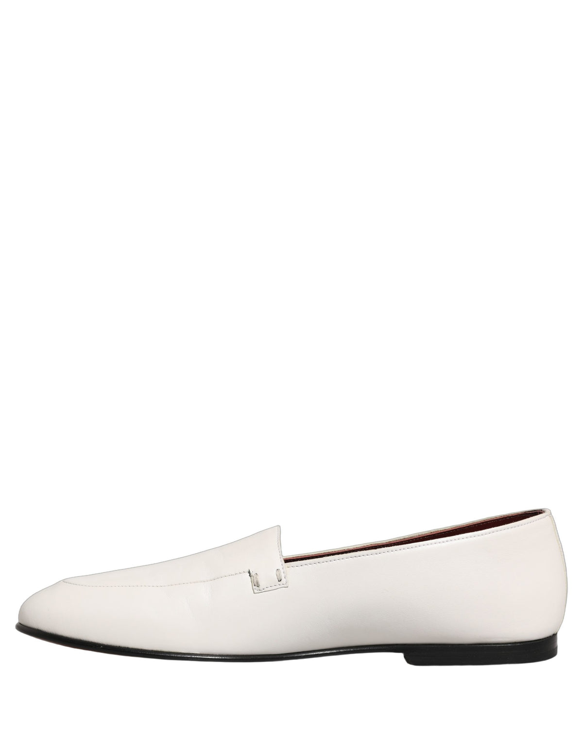 Dolce & Gabbana White Leather Logo Slip-On Loafers for Men