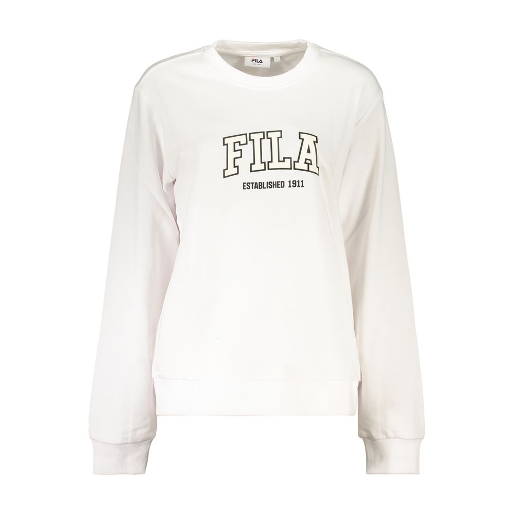 Fila White Cotton Women's Sweatshirt - Trendy Comfort